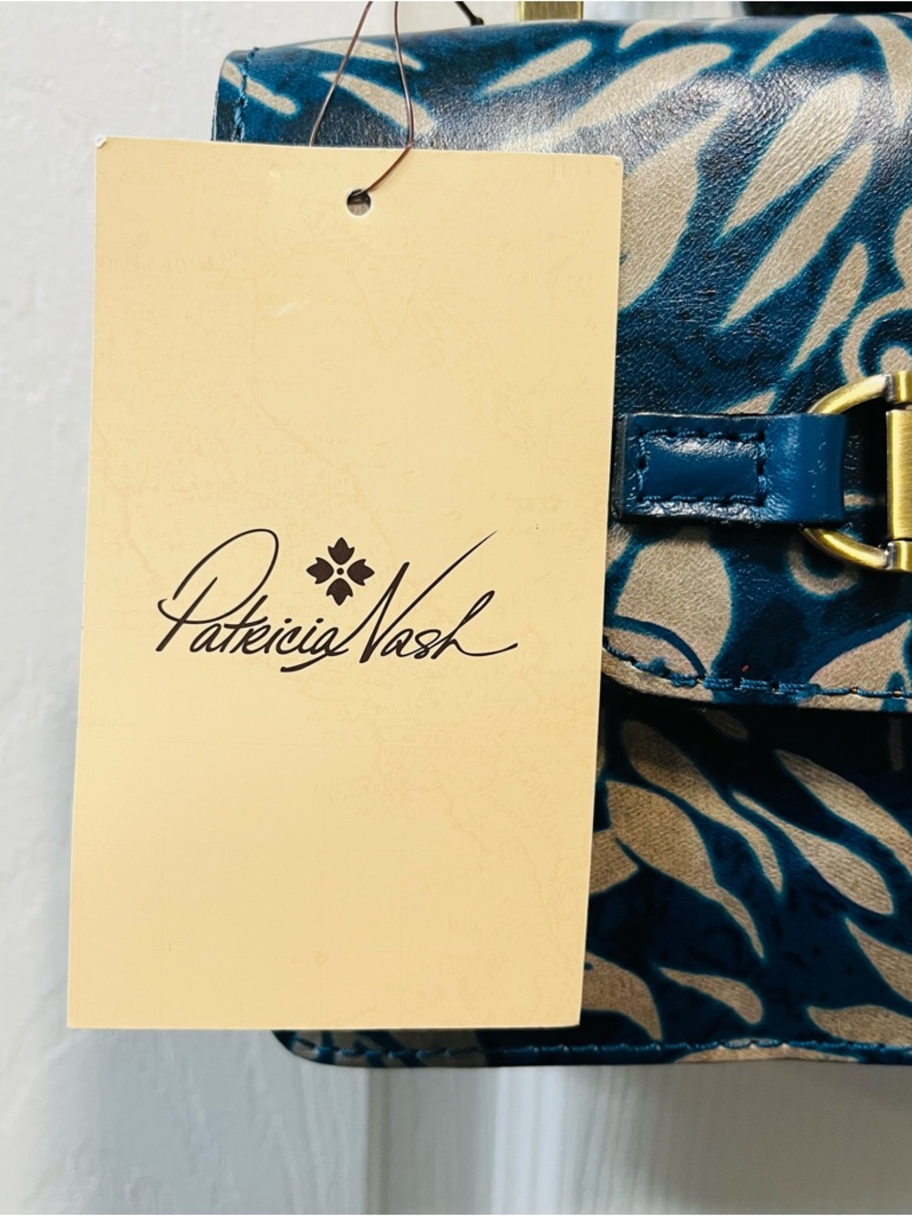 Patricia Nash Greek Floral Print Leather Porcili Satchel/Crossbody NWT. - Picture 2 of 15